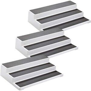 3 Tier Lazy Susan Spice Rack Non Skid Shelf Kitchen Pantry Cabinet Organizer